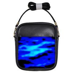 Blue Waves Abstract Series No13 Girls Sling Bag by DimitriosArt