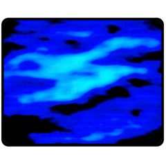 Blue Waves Abstract Series No13 Fleece Blanket (medium)  by DimitriosArt