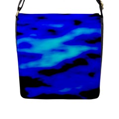 Blue Waves Abstract Series No13 Flap Closure Messenger Bag (l) by DimitriosArt