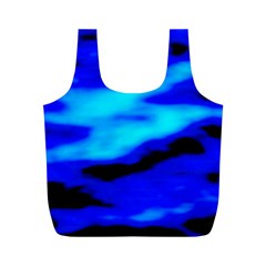 Blue Waves Abstract Series No13 Full Print Recycle Bag (m) by DimitriosArt