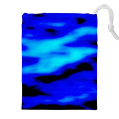 Blue Waves Abstract Series No13 Drawstring Pouch (4xl) by DimitriosArt