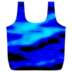 Blue Waves Abstract Series No13 Full Print Recycle Bag (xxl) by DimitriosArt