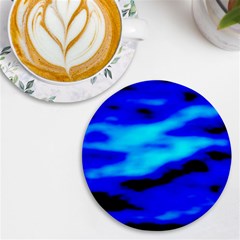 Blue Waves Abstract Series No13 Uv Print Round Tile Coaster