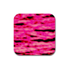 Rose  Waves Abstract Series No1 Rubber Square Coaster (4 Pack) by DimitriosArt