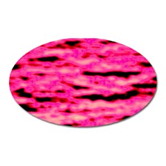 Rose  Waves Abstract Series No1 Oval Magnet by DimitriosArt