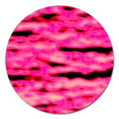 Rose  Waves Abstract Series No1 Magnet 5  (round) by DimitriosArt