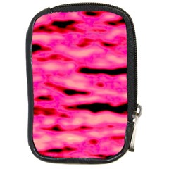 Rose  Waves Abstract Series No1 Compact Camera Leather Case by DimitriosArt