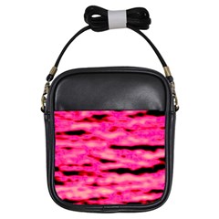 Rose  Waves Abstract Series No1 Girls Sling Bag by DimitriosArt