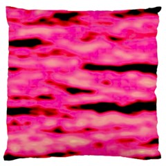 Rose  Waves Abstract Series No1 Large Cushion Case (one Side) by DimitriosArt