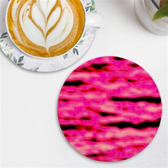 Rose  Waves Abstract Series No1 Uv Print Round Tile Coaster by DimitriosArt