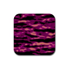 Velvet  Waves Abstract Series No1 Rubber Square Coaster (4 Pack) by DimitriosArt