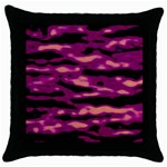 Velvet  Waves Abstract Series No1 Throw Pillow Case (Black) Front