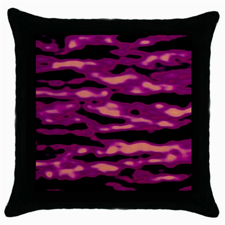 Velvet  Waves Abstract Series No1 Throw Pillow Case (Black)