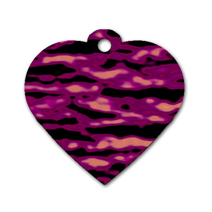 Velvet  Waves Abstract Series No1 Dog Tag Heart (One Side)