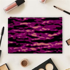 Velvet  Waves Abstract Series No1 Cosmetic Bag (large) by DimitriosArt