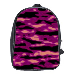 Velvet  Waves Abstract Series No1 School Bag (large) by DimitriosArt