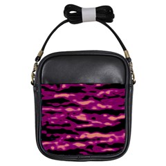 Velvet  Waves Abstract Series No1 Girls Sling Bag by DimitriosArt