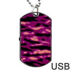 Velvet  Waves Abstract Series No1 Dog Tag Usb Flash (one Side) by DimitriosArt