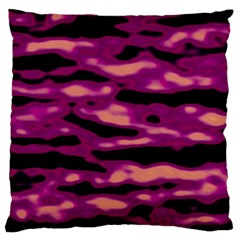 Velvet  Waves Abstract Series No1 Large Cushion Case (two Sides) by DimitriosArt