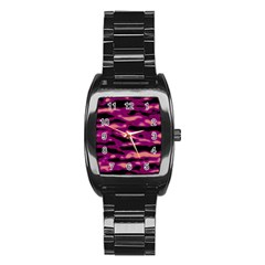 Velvet  Waves Abstract Series No1 Stainless Steel Barrel Watch by DimitriosArt