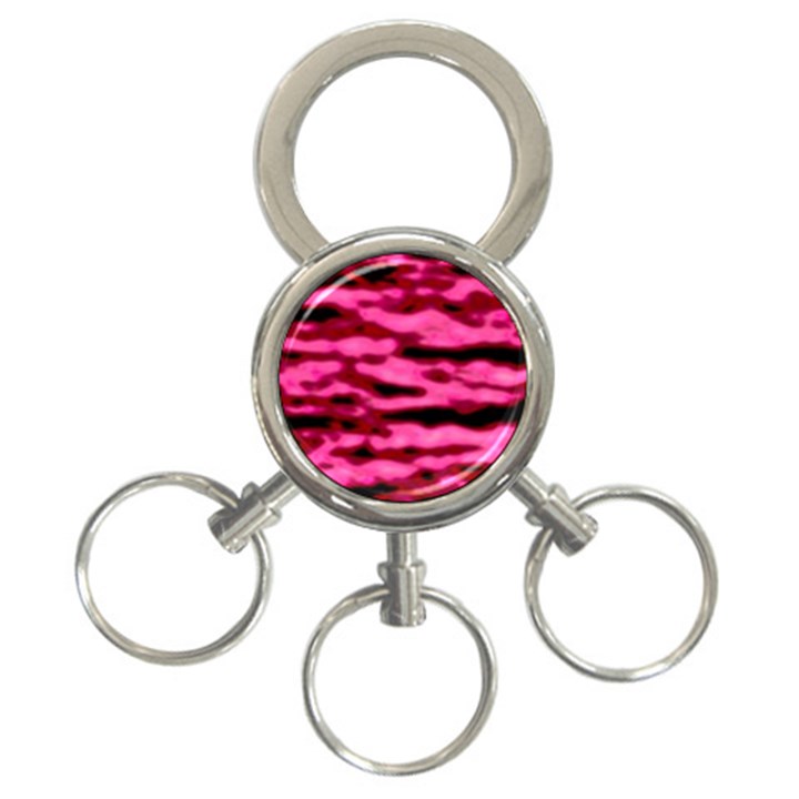 Rose  Waves Abstract Series No2 3-Ring Key Chain