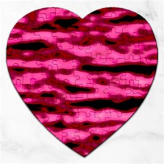 Rose  Waves Abstract Series No2 Jigsaw Puzzle (heart) by DimitriosArt