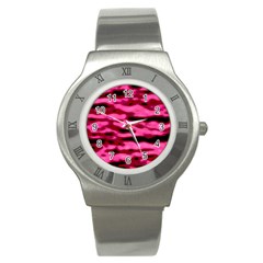 Rose  Waves Abstract Series No2 Stainless Steel Watch by DimitriosArt