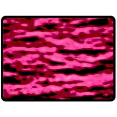 Rose  Waves Abstract Series No2 Double Sided Fleece Blanket (large)  by DimitriosArt