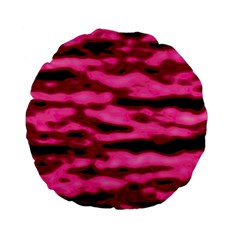 Rose  Waves Abstract Series No2 Standard 15  Premium Flano Round Cushions by DimitriosArt