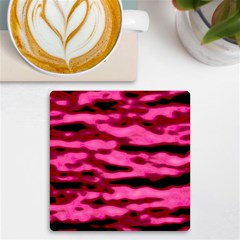 Rose  Waves Abstract Series No2 Uv Print Square Tile Coaster  by DimitriosArt