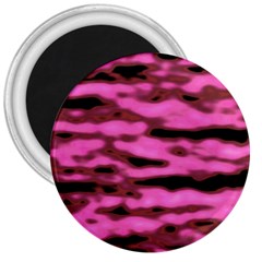 Pink  Waves Abstract Series No1 3  Magnets by DimitriosArt