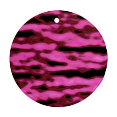 Pink  Waves Abstract Series No1 Ornament (round) by DimitriosArt