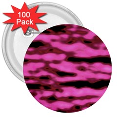 Pink  Waves Abstract Series No1 3  Buttons (100 Pack)  by DimitriosArt