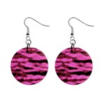 Pink  Waves Abstract Series No1 Mini Button Earrings Front