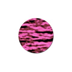 Pink  Waves Abstract Series No1 Golf Ball Marker by DimitriosArt