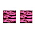 Pink  Waves Abstract Series No1 Cufflinks (Square) Front(Pair)