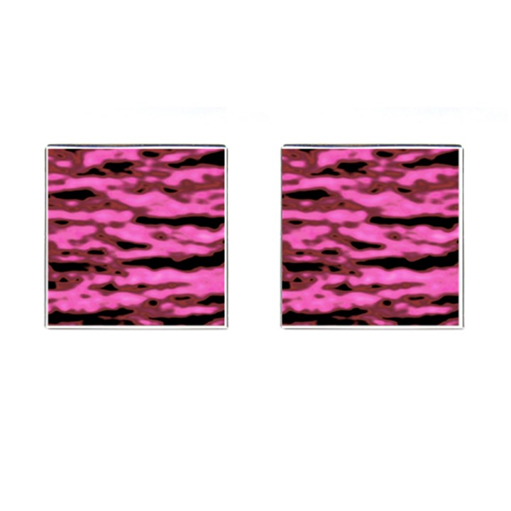 Pink  Waves Abstract Series No1 Cufflinks (Square)