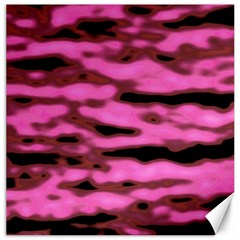 Pink  Waves Abstract Series No1 Canvas 12  X 12  by DimitriosArt