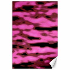 Pink  Waves Abstract Series No1 Canvas 24  X 36  by DimitriosArt