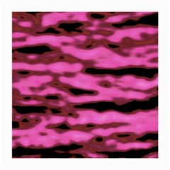 Pink  Waves Abstract Series No1 Medium Glasses Cloth (2 Sides) by DimitriosArt