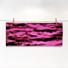 Pink  Waves Abstract Series No1 Hand Towel by DimitriosArt