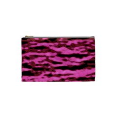 Pink  Waves Abstract Series No1 Cosmetic Bag (small) by DimitriosArt