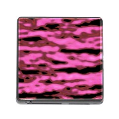 Pink  Waves Abstract Series No1 Memory Card Reader (square 5 Slot) by DimitriosArt