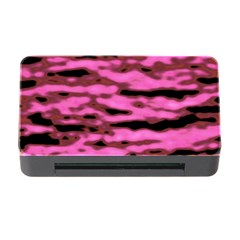 Pink  Waves Abstract Series No1 Memory Card Reader With Cf by DimitriosArt