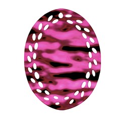 Pink  Waves Abstract Series No1 Ornament (oval Filigree)