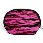 Pink  Waves Abstract Series No1 Accessory Pouch (Medium) Front