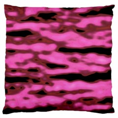 Pink  Waves Abstract Series No1 Standard Flano Cushion Case (one Side) by DimitriosArt