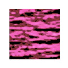 Pink  Waves Abstract Series No1 Small Satin Scarf (square) by DimitriosArt