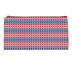 Red Blue White Troll Knots Pattern Pencil Case by CVFabricShop