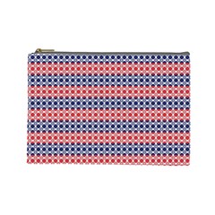 Red Blue White Troll Knots Pattern Cosmetic Bag (large) by CVFabricShop